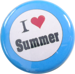 I love summer Button blau